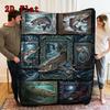 Salmon Majesty 2D Flat Pattern Flannel Blanket, High Quality All Seasons, Home Decor, Warmth and Comfort, Perfect for Christmas Gifts.