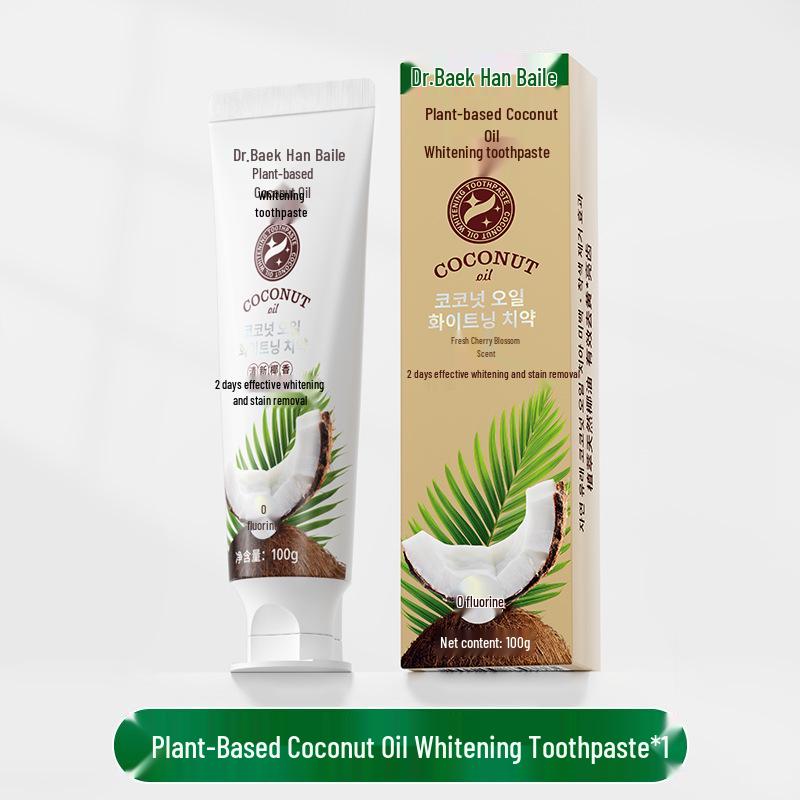 Korean Botanical Coconut Oil Whitening Toothpaste - Fresh Coconut Scent for Brightening Teeth and Fresh Breath