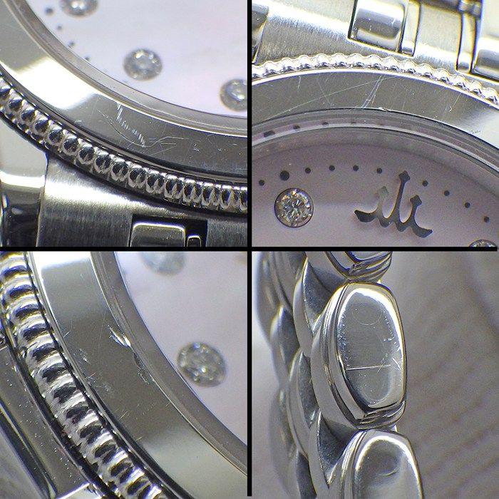 Used CREDOR watch 4J81-0B20 11 points diamond index pink shell dial K18WG SS quartz analog [Used]