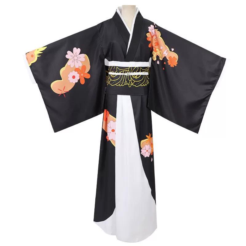 Kimetsu no Yaiba Mitsuri Kanroji Villaggio dei Fabbri Cosplay Yukata Costume con Parrucca