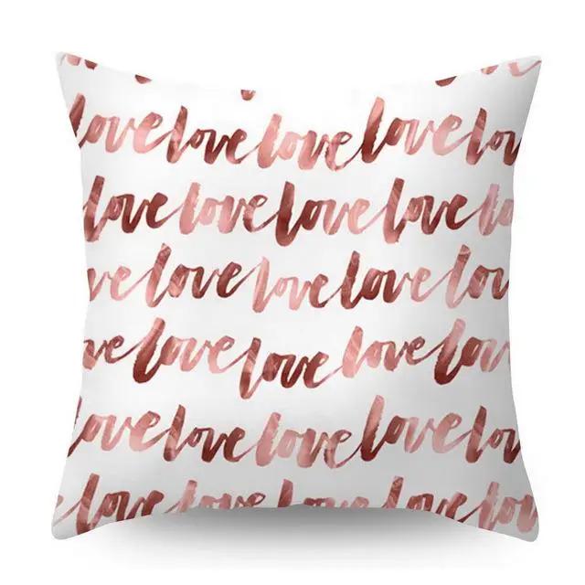 Decorative Pillowcase Rose Gold Geometric Pineapple Glitter Polyester Sofa Cushion Cover Home Furnishings