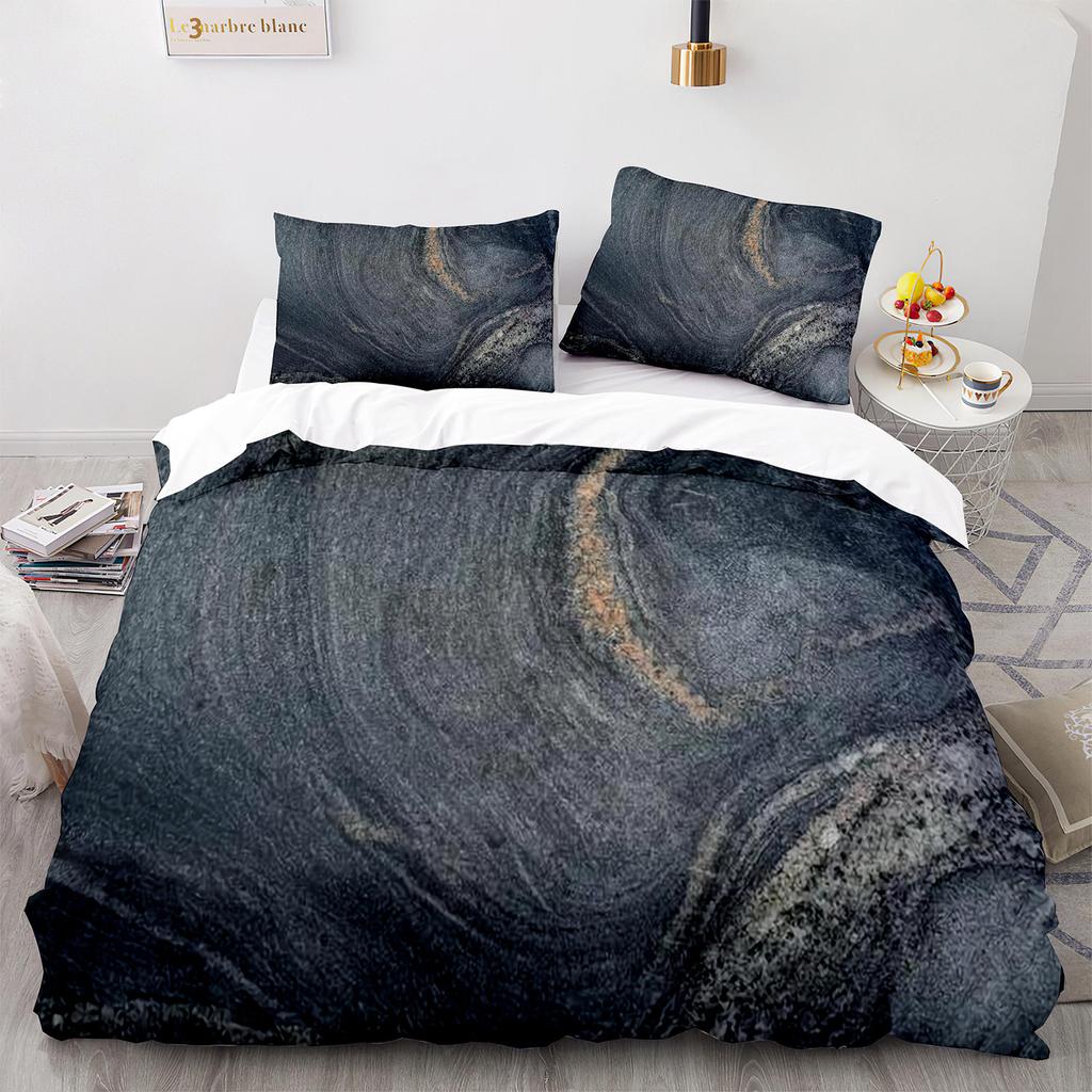 Bed Three-Piece Set 3D Three-Piece Set Size Marble Quilt Cover Printing