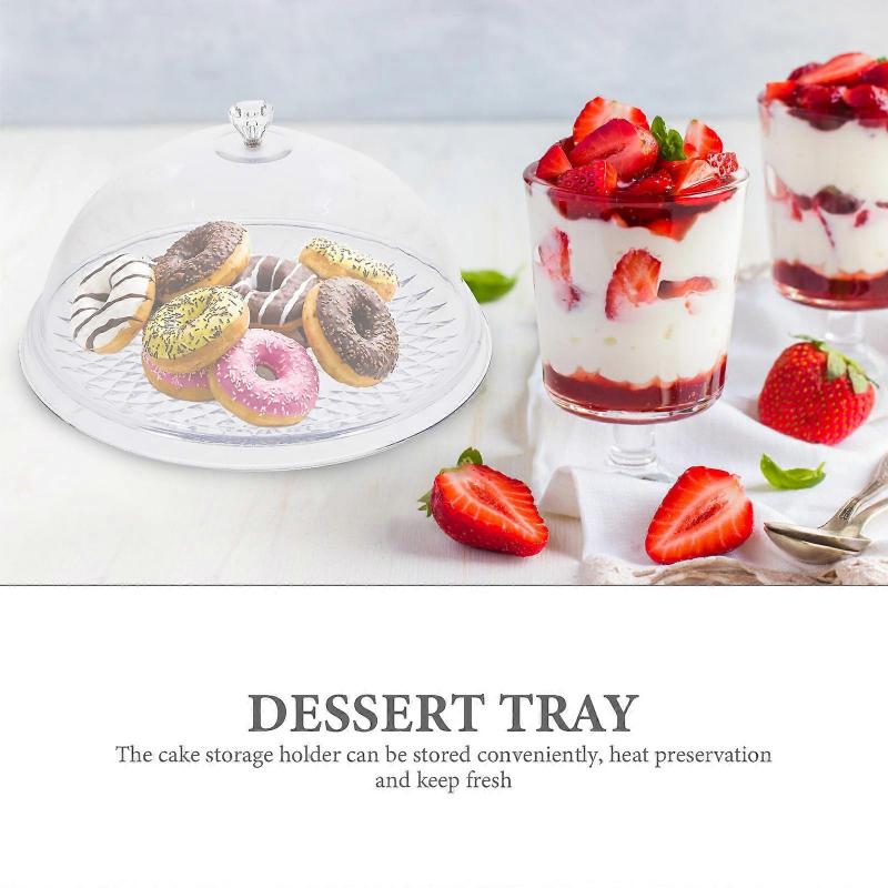 Covered Dessert Tray 1 Set Acrylic Cake Storage Supply For Household Users Dust-proof