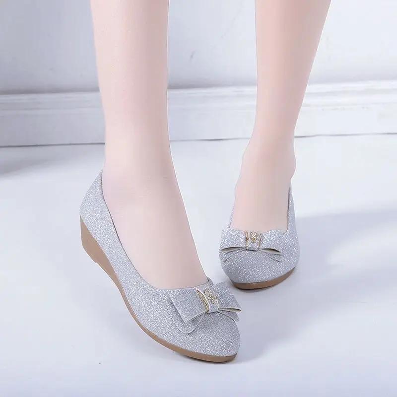 Fashion With Bow Round Toe Ladies Pumps Medium Heels Women's Shoes Beau Today Chic Point Young Quick Delivery On Sale Shoe Wholesale Y2k