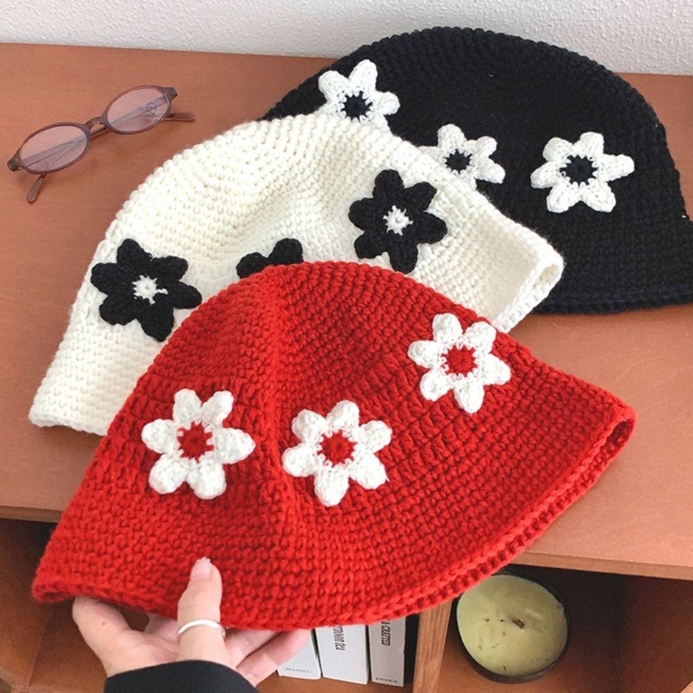 Korean Style Beanies Hat Handmade Bucket Hat Retro Women's Fisherman Hat  Girls
