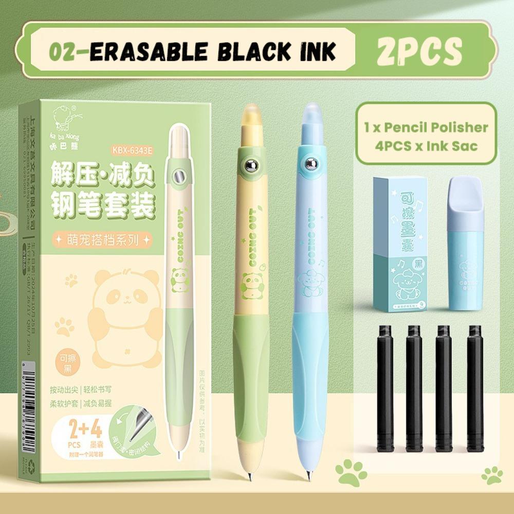 Erasable Gel Pen Black/Blue Ink Neutral Pen Cartoon Writing Drawing Tool  Students Gift