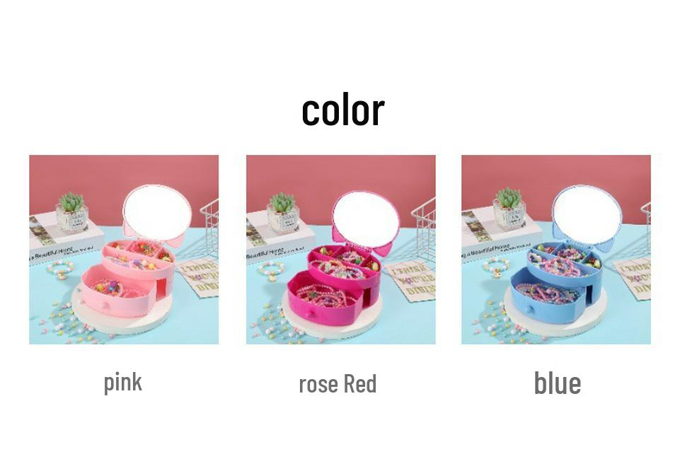 Kids' Double-Layer Cartoon Jewelry Box - Cute DIY Hair Accessory Storage with Drawer