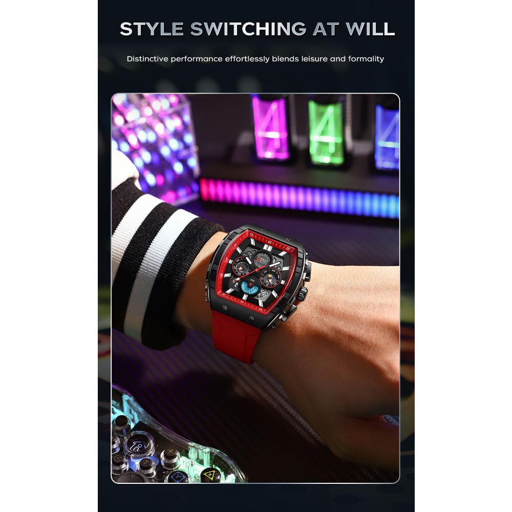 Fashion Student Quartz Watch Multi Functional Three Eye Six Pin Waterproof Luminous Calendar Men's Quartz Watch