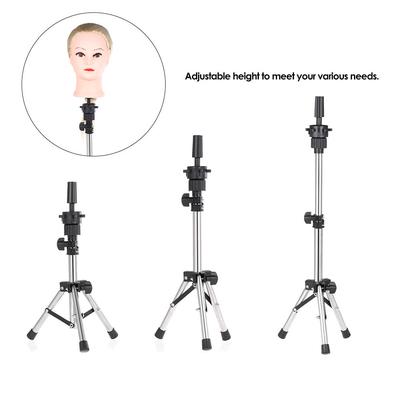Trípode de peluquería ajustable, cabeza falsa, cabeza de entrenamiento para peluquería, soporte falso, abrazadera de molde para peluca