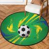 Sports Balls Soccer Balls Round Rug,Washable Soft Circular Floor Mat, Non Slip Low Pile Area Rugs for Kids Room Bedroom Bathroom
