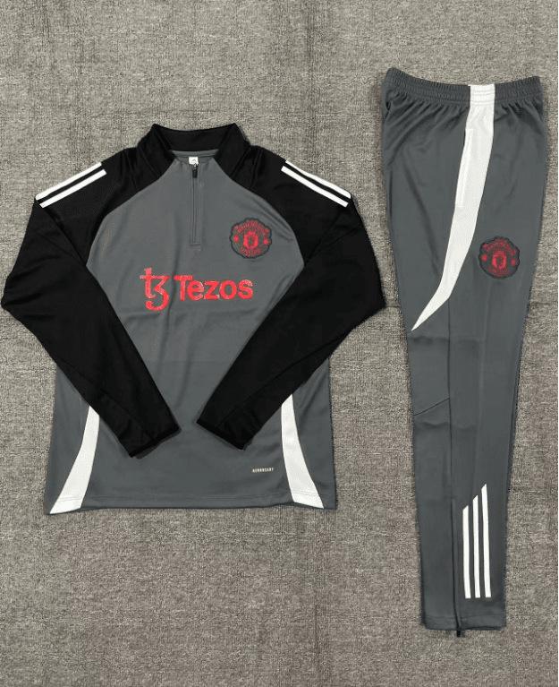 Manchester United Football Suit Custom Autumn And Winter Long-Sleeved Half-Pull Pre-Game Warm-Up Children'S Short-Sleeved Training Suit