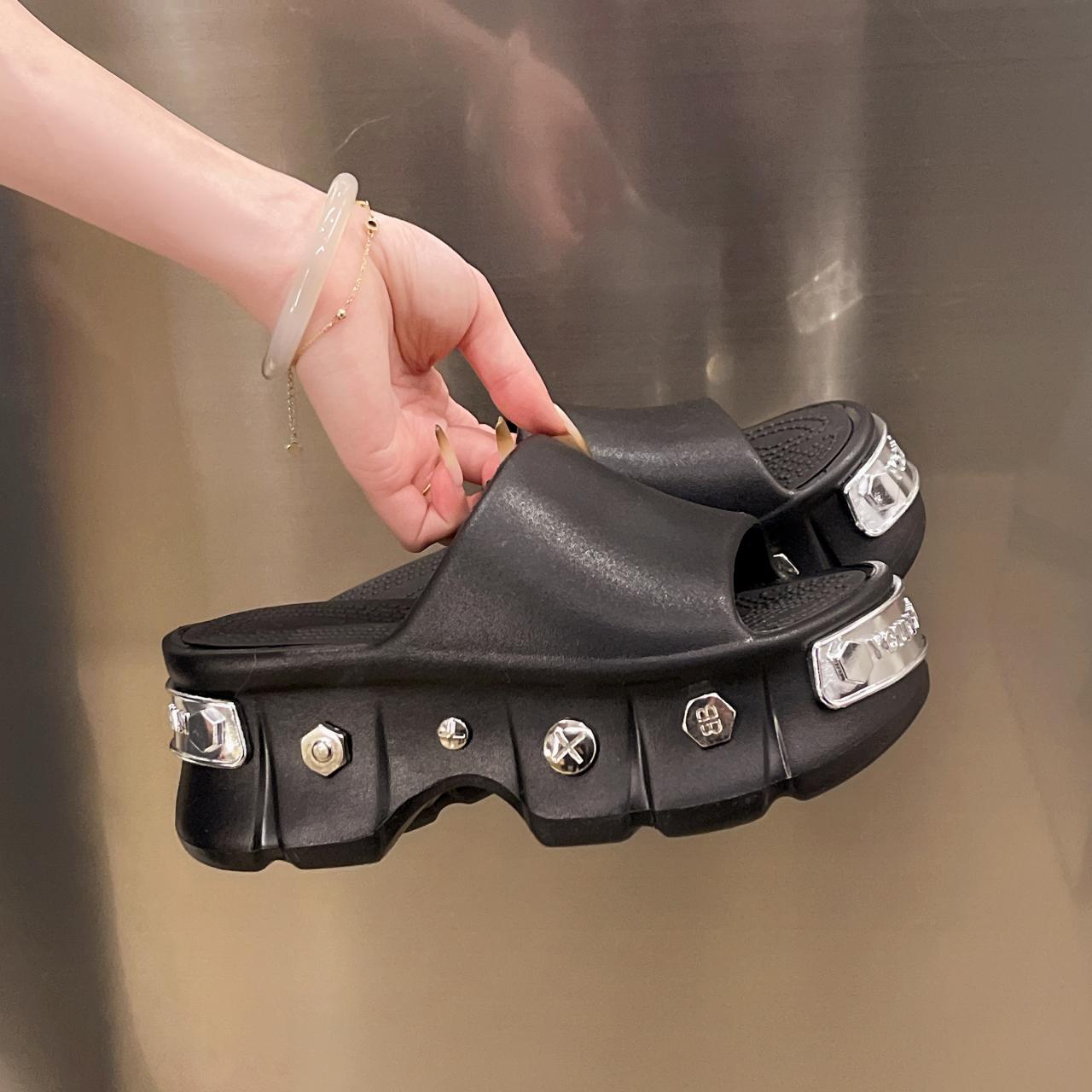 

Женские балетки Летние Новые Круглый Носок Открытый Носок Бант-бабочка Водонепроницаемая Платформа Мягкая Подошва Противоскользящие Износостойкие Шлепанцы 40 чёрный