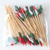 100 Disposable Christmas/Halloween Ghost Toothpicks,Snowmen,Christmas Trees,Christmas Fruit Picking,Christmas Decorations,Christmas Party Supplies