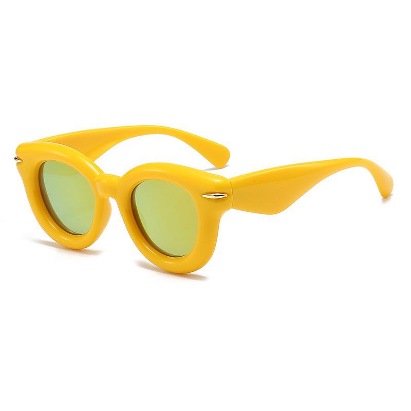 Retro Round Frame UV Protection Slimming Sunglasses for Summer