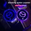 Car Luminous Water Cup Coaster Led Atmosphere Light Accessories For Mazda 2 3 4 5 6 7 323 626 CX3 Cx5 RX8 RX3 MX5 Atenza Axela UTG4