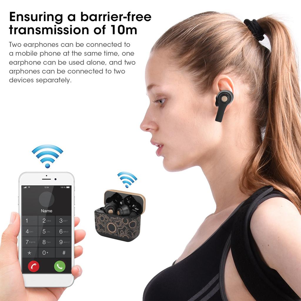 Ts100 For   5.3 Wireless Headset Sweatproof HIFI Stereo Sport Earphone with Microphone