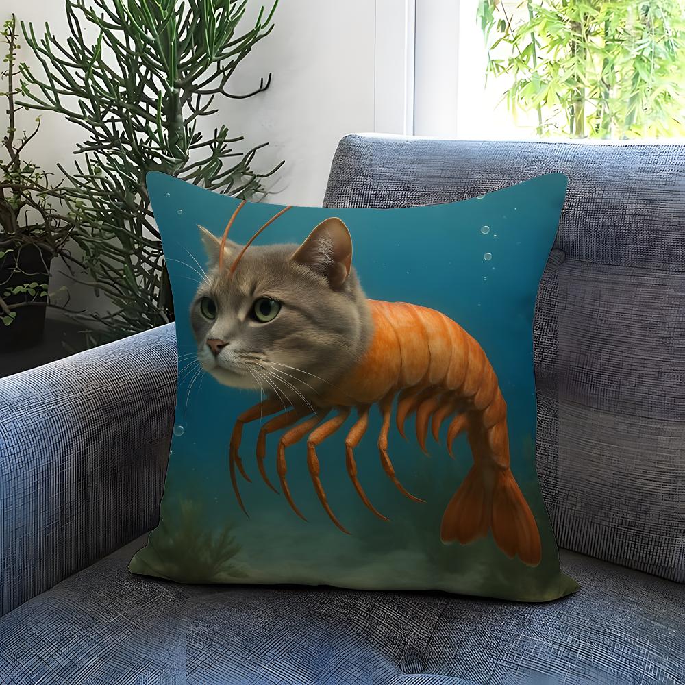 CAT MONKRY II-Italian BrainrotS Cushion Cover Comfortable Reversible Pillow Cover Ideal for Car Sofa Bedroom & Beyond