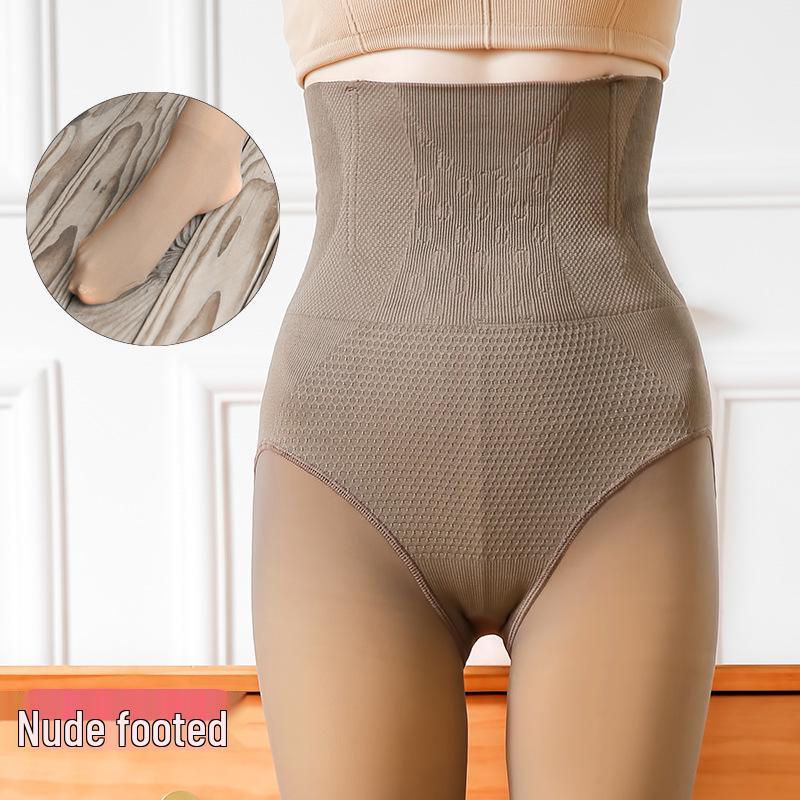 

Черные прозрачные леггинсы на флисовой подкладке с прикрепленными носками для женщин 100g [15~25°C] One size [80~130]