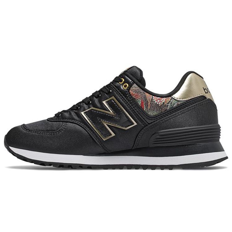 New Balance Nb 574 Classic Trend Fabric Synthetic Leather Low Top Marathon Running Shoes Women sneaker Black Gold WL574SNC
