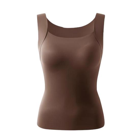 Women Bottom Bra U-Neck Sleeveless Super Soft Stretch Fabric Built-In Comfort Bra Wireless Padding Slim Fit Layering Tops