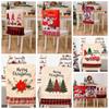Cartoon Christmas Chair Cover Stretch Christmas Table Decor Xmas Dinner Chair Seat Cover  Kitchen