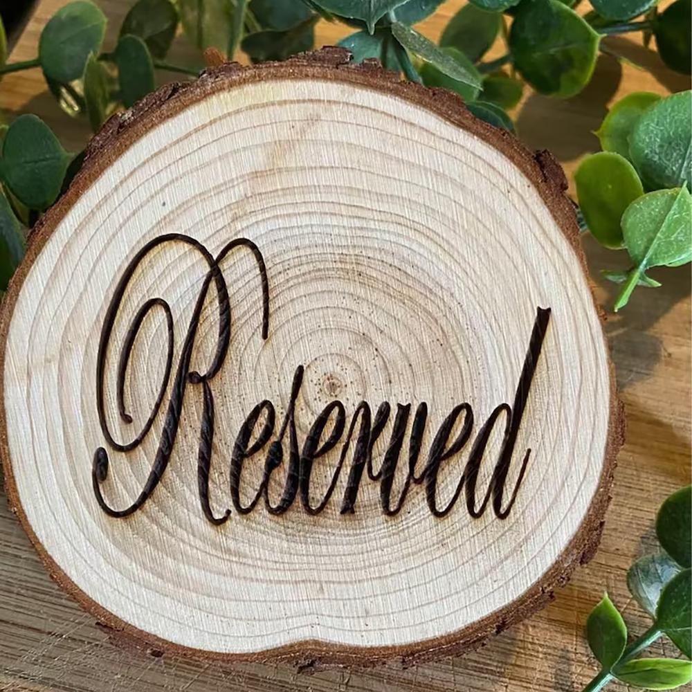 Ustic Wood Reserved Sign for Table Barn Farmhouse Wedding Decorations for Ceremony Rehearsal Wedding Reserved Sign Wood Slice