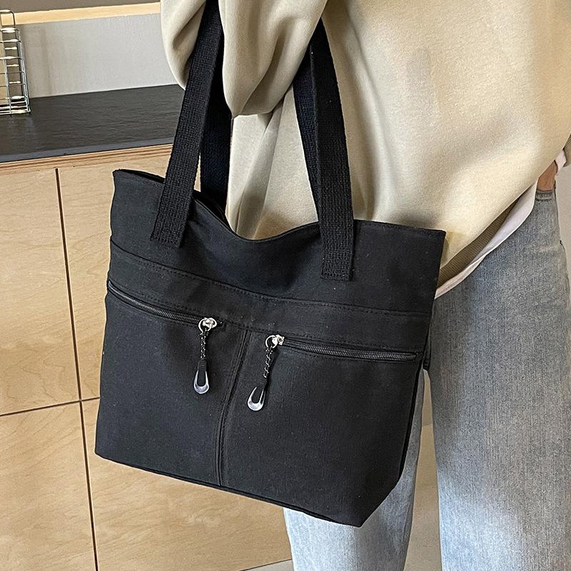 Large Capacity Single-shoulder Tote Bag for Women New Canvas Bag for Women Simple Casual One-shoulder Commuting Handbag for Women