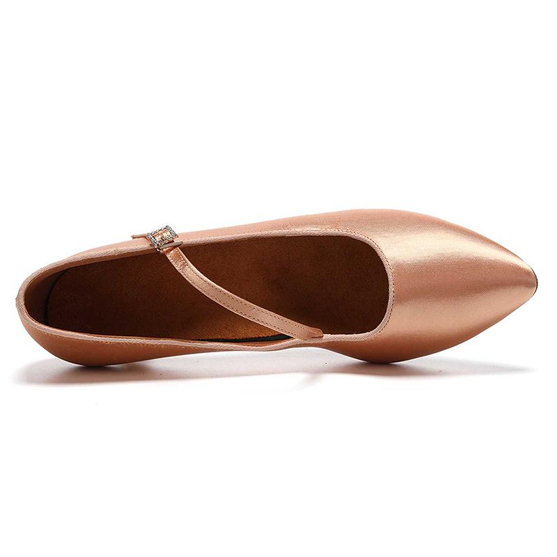 Fashion Silk  Ladies Modern Dance ShoesTango Latin Dance Shoes Waltz Closed Toe Dance  Shoes Heeled 5CM