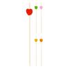 100Pcs Disposable Dessert Picks Heart Pattern Bamboo Barbeque Snacks Buffet Picks Indoor