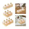 Condiment Tray Serving Platter with Lidded Bowls Divided Snack Dishes Rack Fruit Dessert Organizer