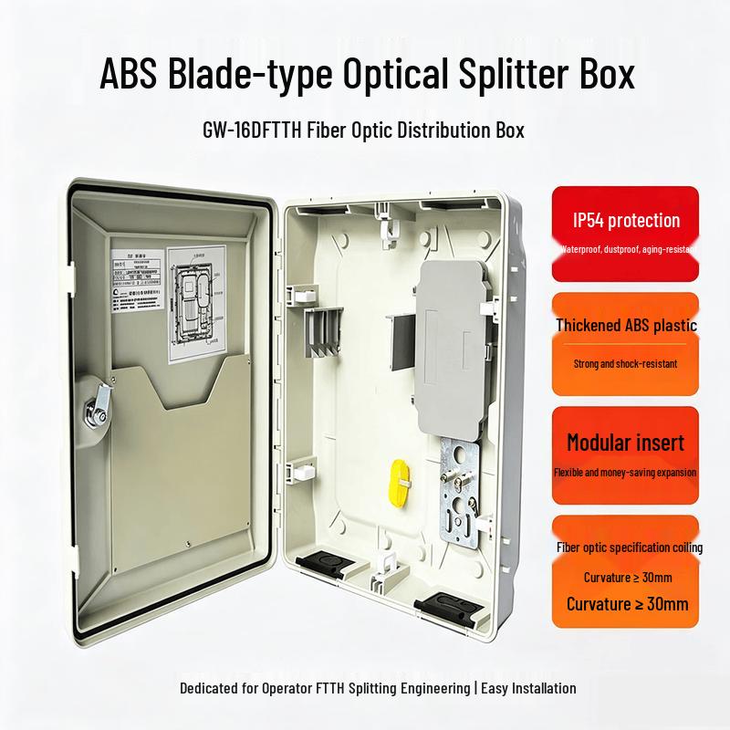 Indoor/Outdoor 16-Port Fiber Optic Splitter Box