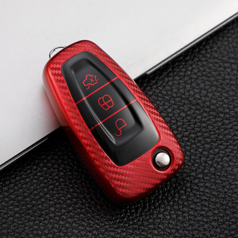Carbon Fiber Key Case Cover for Ford Kuga 12-17, New Focus, Yibo, Fiesta, Mondeo