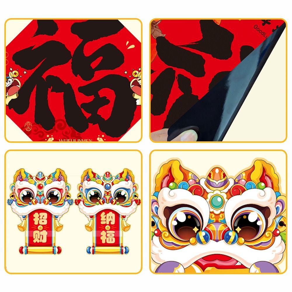 Festival Decals Spring Festival Couplets FU Character Door Sticker  Door Decorations