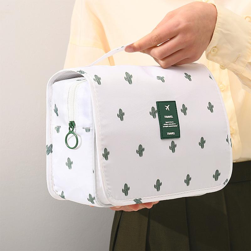 Foldable Hanging Toiletry Bag: Large Capacity Travel Makeup Organizer for Men & Women