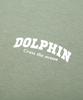 DOLPHIN WAVE APPAREL Dolphin Arch Logo Long Sleeve T-Shirt Light Khaki