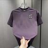 Cotton Round Neck Trendy Tops, Fashionable and Versatile Men's T-shirts, Loose Printed Short Sleeves for Couples 