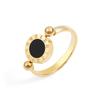 Klassisches Design kann gedreht werden, Emaille und Muschel, römische Ziffer, schöner Frauenring, Edelstahl, Markenring, Schmuck für Frauen
