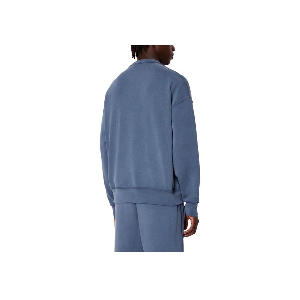 Armani Exchange Ss24 Letter Embossed Crew Neck Loose Casual Sweatshirt Men Sweatshirt Blue 3DZMAA-ZJUBZ-45AM