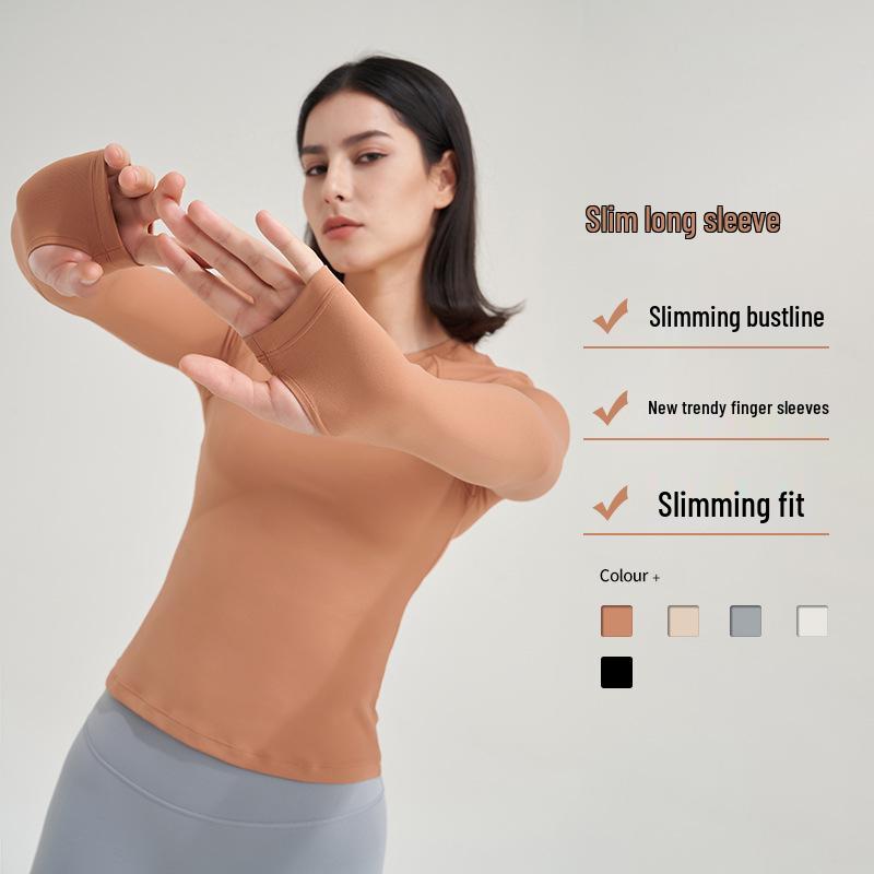 Damen Schnelltrocknendes Langarm-Yoga- und Lauf-Oberteil für Herbst und Winter