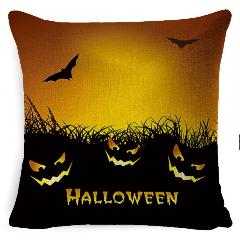 Halloween Pumpkin Horror Series Linen Pillow Cover Car Cushion Pillow