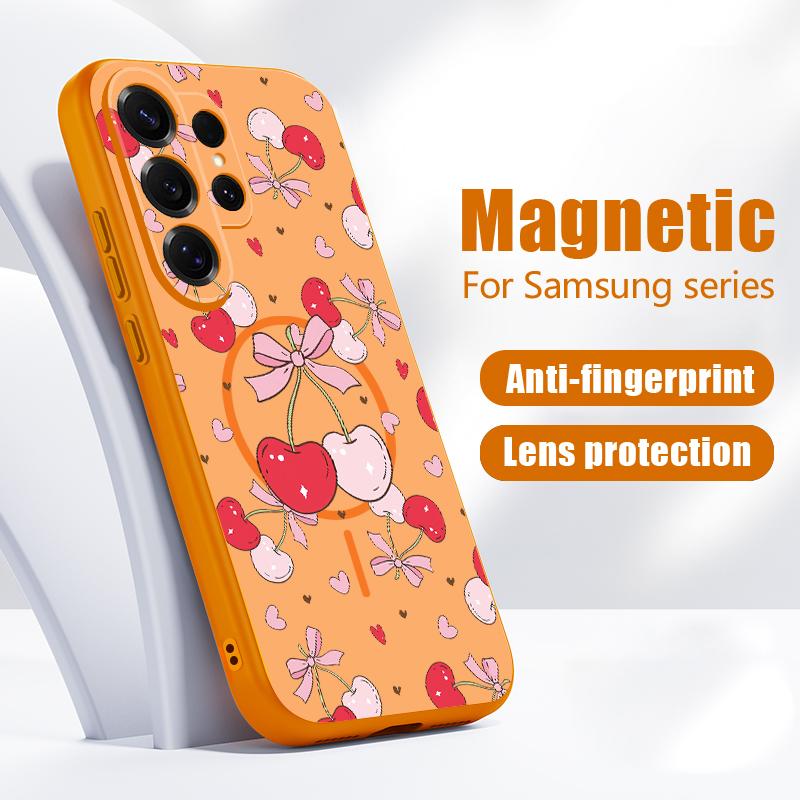Buntes Schleifenmuster Magnetische Hülle Für Samsung S26 Ultra S25 Edge S24 FE S23 S22 Plus A54 A15 A35 A55 A16 A36 A56 A17 A37 A57 5G Mattes Cover