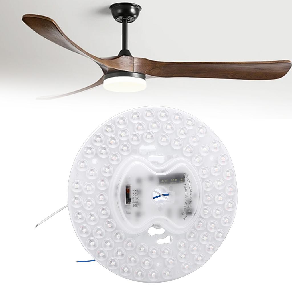 6,6 Zoll LED Deckenventilatorleuchte Ersatz, Magnetisches 24W Rundes Deckenventilatorleuchtenpanel mit 5 CCT Dimmbar, Motor-Nachrüstplatine Kit für Einbauleuchten