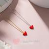 Trendy S925 Sterling Silver Red Heart Necklace - Versatile Clavicle Chain Jewelry.