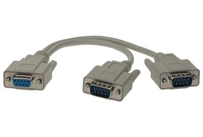 Kabel rozdzielający szeregowy RS232 SF Cable 1 stopa DB9 żeńskie na 2 męskie.