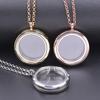 25-35mm Round Locket Charm Necklaces For Women Men Accessories Cage Floating Locket Pendant Necklace Fashion Jewelry Anniversary