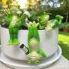 Miniatur Frosch Figur Blumentopf Dekoration Lustige Harz Frosch Gartenstatue Niedliches Tier Frosch Pflanzgefäß Halter für Blumenhof Rasen Dekoration
