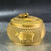 Pure brass dragon and phoenix with lid, treasure bowl ashtray, home living room office decoration