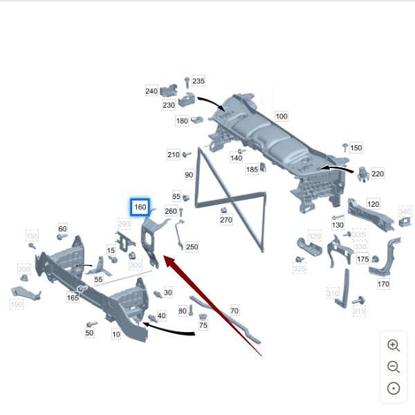 Mercedes-Benz W167 Front Hood Lock Bracket A1676265300