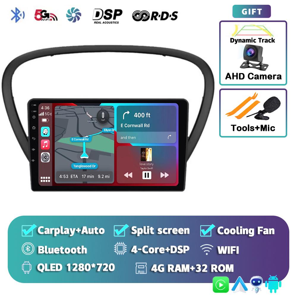 Android 14 Wireless Carplay Auto Car Radio For Peugeot 607 2002-2010 Multimedia Video Player Navigation GPS Stereo 2din 2DIN DVD