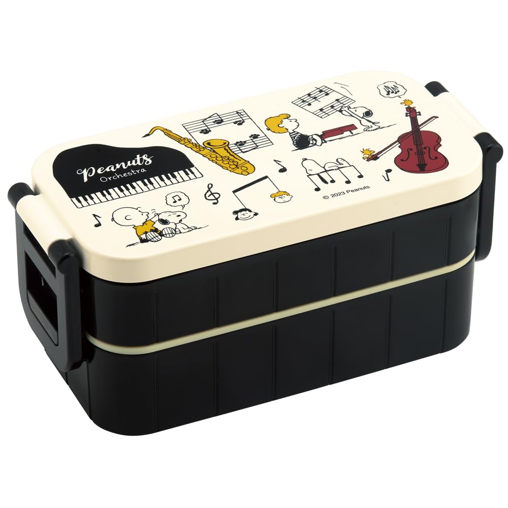 

Skater Snoopy Orchestra Lunch Made in Box, 600ml, Antibacterial, Two-Tier, Women s, Japan, YZW3AG-A